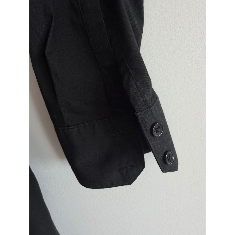 Express Womens Black Long Sleeve Fit and Flare Shirt Dress Size 2 Pockets - Picture 6 of 10